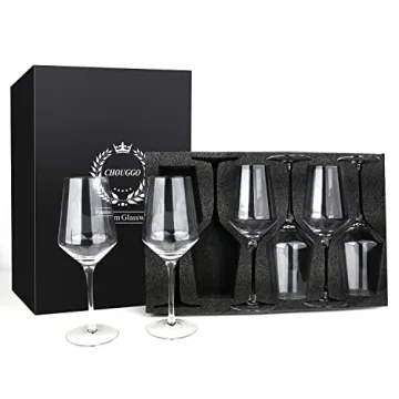 Chouggo Wine Glass Set of 6 - Hand Blown Crystal Glassware