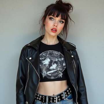 Belle Donne - Women's Double Grommet Leather Jeans Belt, Black , Size X-Large