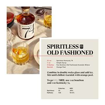 SPIRITLESS Kentucky 74 | Non-Alcoholic Bourbon Whiskey Spirit | Fully Distilled & Award-Winning Mocktail & Cocktail Ingredient | For Halfsies or Fully Spiritless | Vegan | 750 ml Bottle (Pack of 1)