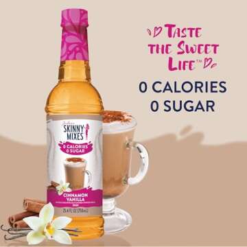 Jordan's Skinny Syrups Cinnamon Vanilla, Sugar Free Flavoring Syrup, 25.4 Ounce Bottle