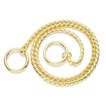 Mile High Life | Dog Training Collar | Curb Chain Collar | Chrome Copper Slip Lead | P Ring Collar | Choke Collar (20in/50cm-4.0mm)