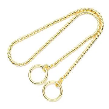 Mile High Life | Dog Training Collar | Curb Chain Collar | Chrome Copper Slip Lead | P Ring Collar | Choke Collar (20in/50cm-4.0mm)