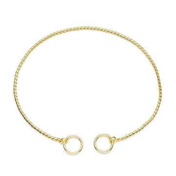 Mile High Life | Dog Training Collar | Curb Chain Collar | Chrome Copper Slip Lead | P Ring Collar | Choke Collar (20in/50cm-4.0mm)