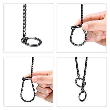 Mile High Life | Dog Training Collar | Curb Chain Collar | Chrome Copper Slip Lead | P Ring Collar | Choke Collar (20in/50cm-4.0mm)