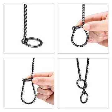 Mile High Life | Dog Training Collar | Curb Chain Collar | Chrome Copper Slip Lead | P Ring Collar | Choke Collar (20in/50cm-4.0mm)