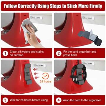 Cord Organizer for Kitchen Appliances, 9 Pack Appliance Cord Organizer Stick On, Cord Wrappers for Kitchen Appliances Compatible with Stand Mixer, Toaster, Air Fryer, Coffee Maker