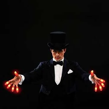 Mudder 10 Pieces Halloween Magical Thumb Light LED Finger Lights Magical Trick Finger Prank Tool for Performance