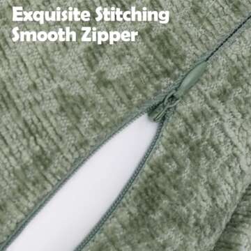 Sage Green Soft Chenille Decorative Pillow Covers - 2 Pack