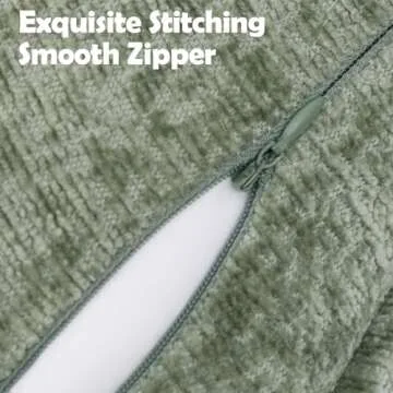 Sage Green Soft Chenille Decorative Pillow Covers - 2 Pack