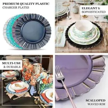 Elegant Efavormart 13" Charger Plates Set of 6 in Beige