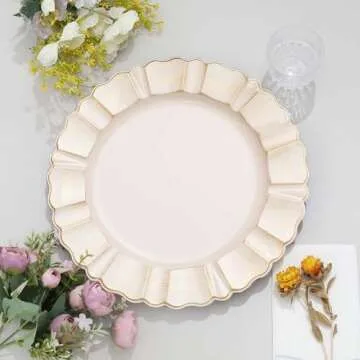 Elegant Efavormart 13" Charger Plates Set of 6 in Beige