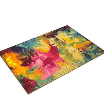 Unique Loom Estrella Collection Colorful, Abstract, Watercolor, Modern, Eclectic Area Rug, 7 ft x 10 ft, Multi/Beige