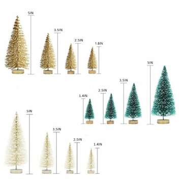 Mini White Christmas Tree Set for Festive Decoration