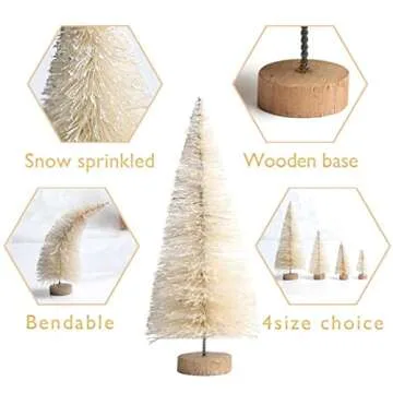 Mini White Christmas Tree Set for Festive Decoration