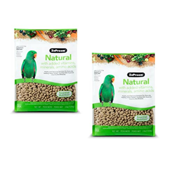 ZuPreem Natural Bird Food Pellets for Parrots & Conures - 3 lb Pack of 2