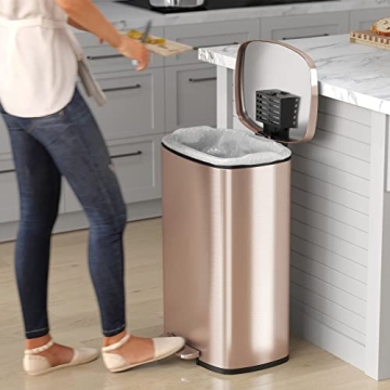 iTouchless 13.2 Gallon Step Kitchen Trash Can with Odor Filter