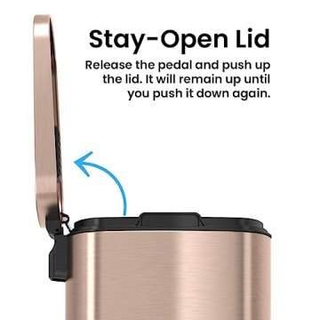 iTouchless 13.2 Gallon Step Kitchen Trash Can with Odor Filter