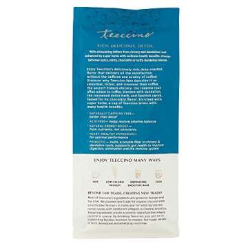 Teeccino Dandelion Vanilla Nut Herbal Coffee - A Delicious Caffeine-Free Alternative with Prebiotics...