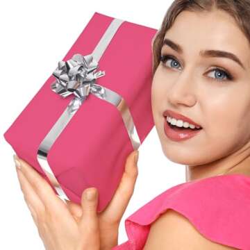 PLULON 60 Sheets Pink Tissue Paper Bulk, Coloured Gift Wrap Tissue Paper Sheets for Packaging Birthday Gift Wrapping Wedding Baby Shower Easter Valentine Day Baby Shower Decorations