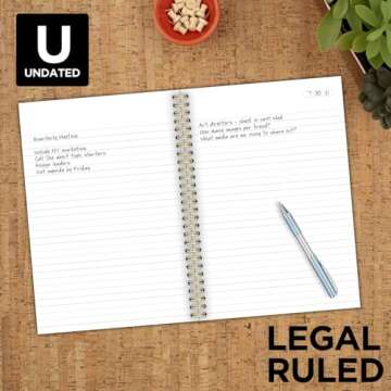Cambridge Notebook, WorkStyle Business Notebook, 9-1/2" x 7-1/4", 80 Sheets, Legal Ruled, 80 Sheets,...