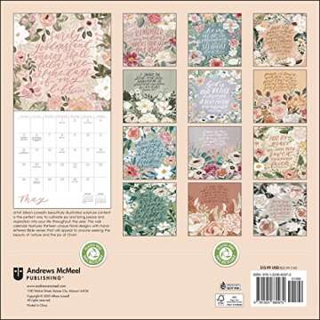 Scriptures and Florals 2024 Wall Calendar