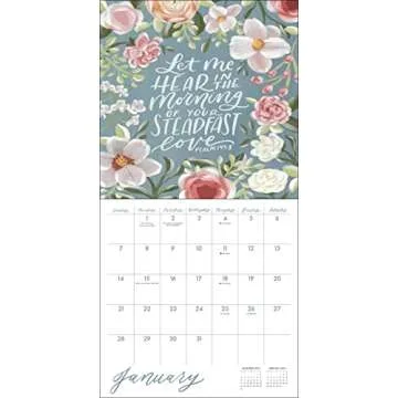 Scriptures and Florals 2024 Wall Calendar