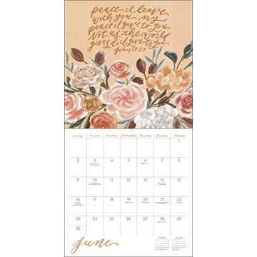 Scriptures and Florals 2024 Wall Calendar