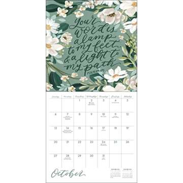 Scriptures and Florals 2024 Wall Calendar