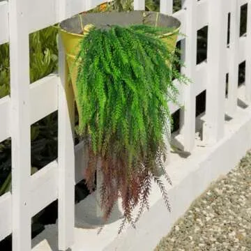 RECUTMS 4 Pack 31.5”Artificial Ferns Plants Vine Fake Ivy Boston Outdoor Plastic Hanging Decor for Indoor Walls, Weddings, Patios, Porches,Kitchen (Red)