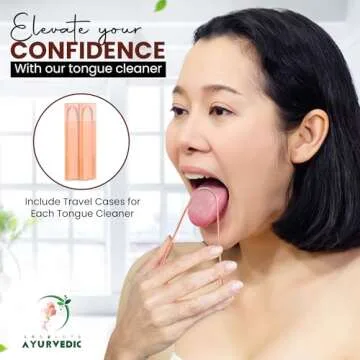 Absolute Ayurvedic Tongue Scraper For Adults Copper, Copper Tongue Cleaner For Oral Health and Fresh Breath, Tongue Scraper For Adults, Travel Tongue Scraper Pack of 2 with Travel Case.