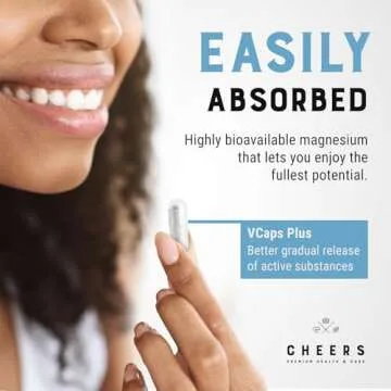 Cheers - Magnesium Citrate, 85% Daily Value, 90 Capsules Pack | 320 mg – Daily Intake 3 Capsules | Gluten-Free | Magnesium Supplements with Zinc & Vitamin B6, Vegan Supplements for Adults