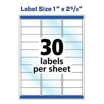 Avery Printable Address Labels with Sure Feed, 1" x 2-5/8", Glossy Clear, 300 Blank Mailing Labels for Laser and Inkjet Printers (6521)