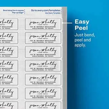 Avery Printable Address Labels with Sure Feed, 1" x 2-5/8", Glossy Clear, 300 Blank Mailing Labels for Laser and Inkjet Printers (6521)