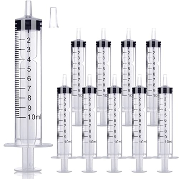 10 Pack 10ml/cc Plastic Syringe Liquid Measuring Syringe Tools