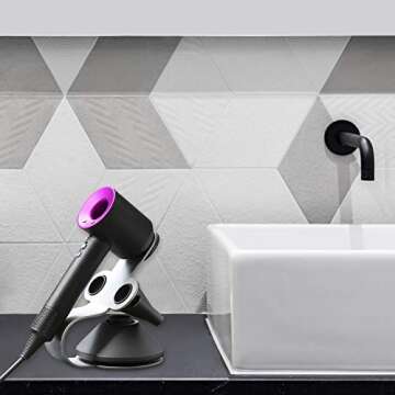 PDTXCLS Hair Dryer Holder Compatible with Dyson Supersonic, Aluminum Alloy Bracket Holder, Bathroom Organizer for Dyson Supersonic Hair Dryer Tools
