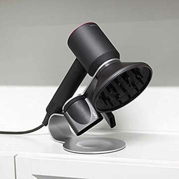 PDTXCLS Hair Dryer Holder Compatible with Dyson Supersonic, Aluminum Alloy Bracket Holder, Bathroom Organizer for Dyson Supersonic Hair Dryer Tools
