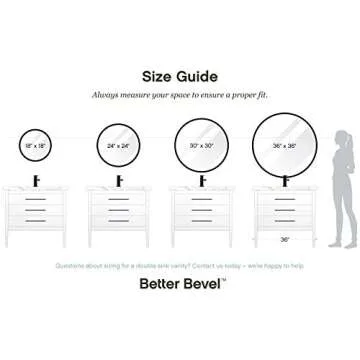 Better Bevel 24” x 24” Black Rubber Framed Mirror | Round Bathroom Wall Mirror