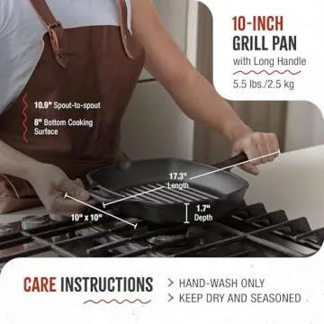 Victoria Cast Iron Grill Pan - Perfect for Grilling