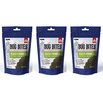 Fluval (3 Pack) Bug Bites Bottom Feeder Pleco Formula for Medium to Large Fish