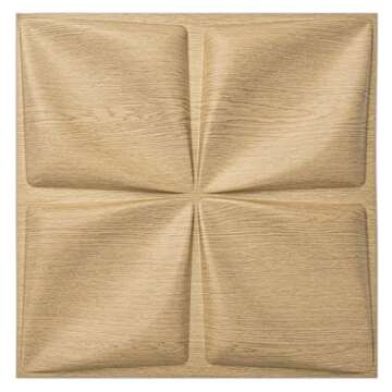 Art3d Wood Brown 3D Wall Panel PVC Flower Design Cover 32 Sqft, for Interior Wall Decor in Living Ro...