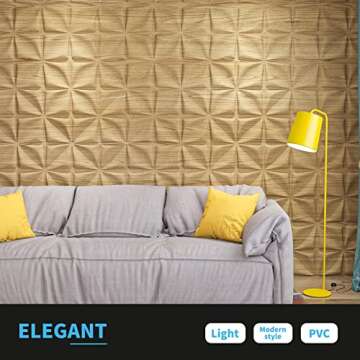 Art3d Wood Brown 3D Wall Panel PVC Flower Design Cover 32 Sqft, for Interior Wall Decor in Living Room,Bedroom,Lobby,Office,Shopping Mall