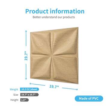 Art3d Wood Brown 3D Wall Panel PVC Flower Design Cover 32 Sqft, for Interior Wall Decor in Living Room,Bedroom,Lobby,Office,Shopping Mall