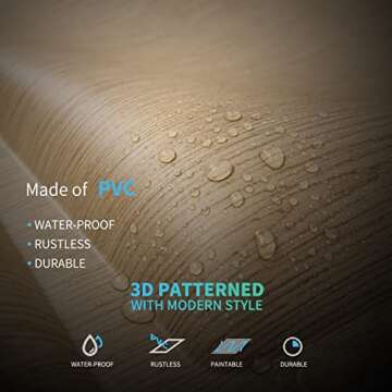 Art3d Wood Brown 3D Wall Panel PVC Flower Design Cover 32 Sqft, for Interior Wall Decor in Living Room,Bedroom,Lobby,Office,Shopping Mall