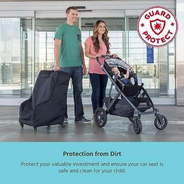 J.L. Childress Spinner Wheelie Deluxe Car Seat Travel Bag - Car Seat Carrier with 360 Degree Wheels - Smooth Rolling, Water Resistant - Universal Car Seat Gate Check Bag for Airport, Black