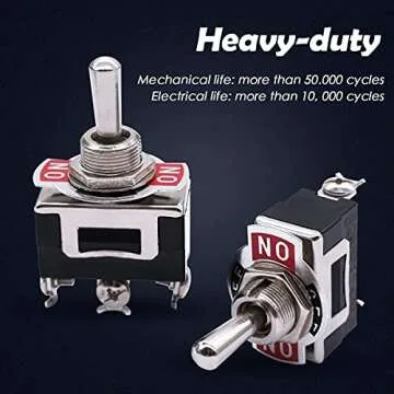 mxuteuk 3pcs Momentary Toggle Switch SPDT (ON)/Off/(ON) 3 Pin 3 Position 3 Way Toggle 15A 250V 5pcs Waterproof Boot Cap Cover Ten-123-5MZ-B123