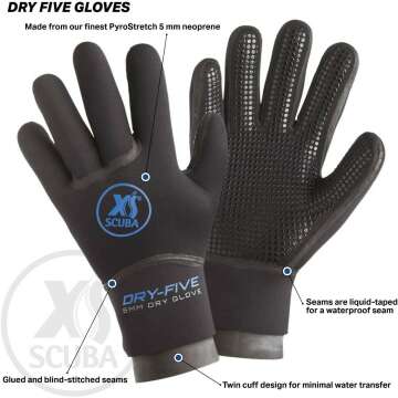 XS Scuba Dry Five Gloves for Diving Adventures