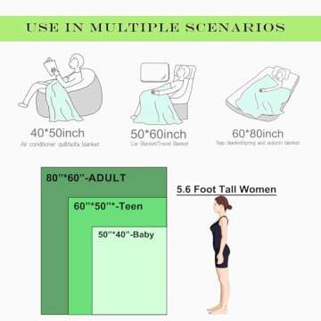 VANZEV Trick or Treat Fleece Blanket Gifts, Playful Halloween Characters Design, Soft Halloween Throw 50x60 inches, Whimsical October Decor - Orange and Black