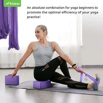Trideer Yoga Blocks, Yoga Blocks 2 Pack, Premium EVA Foam Blocks with Free Guide, Supportive, Lightw...