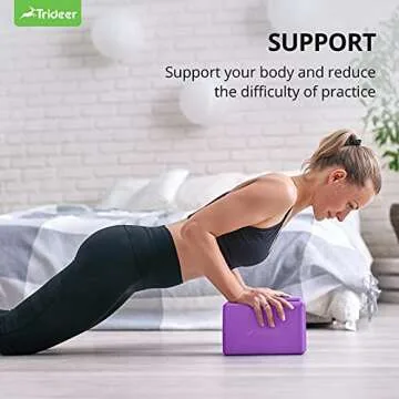 Trideer Yoga Blocks, Yoga Blocks 2 Pack, Premium EVA Foam Blocks with Free Guide, Supportive, Lightweight & Odor Resistant, Yoga Essentials for Yogi & Yogini, Yoga Accessories 9"x6"x3" (964 purple)
