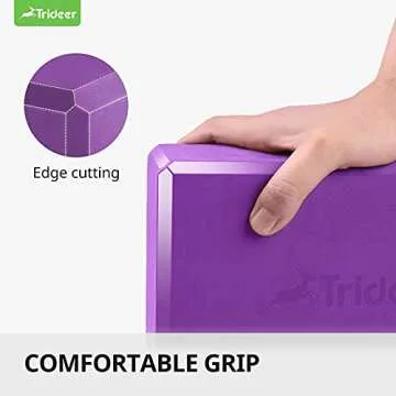 Trideer Yoga Blocks, Yoga Blocks 2 Pack, Premium EVA Foam Blocks with Free Guide, Supportive, Lightweight & Odor Resistant, Yoga Essentials for Yogi & Yogini, Yoga Accessories 9"x6"x3" (964 purple)